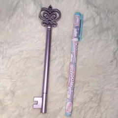 鍵型ボールペン＆ポップ柄ボールペン 2本セット
