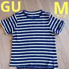 GU　ボーダー 半袖 Tシャツ ネイビー×ホワイト　レディース　Mのサムネイル