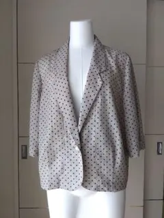 ドット柄 薄手 ジャケット 13号 ダークベージュ