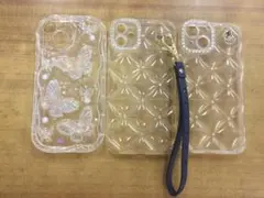 iPhone用透明TPUケース 蝶と星デザイン スマホケース