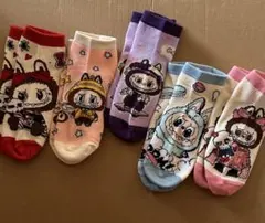 キッズ ソックス　靴下　ラブブ風　5足セット　20-22cm