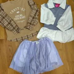 キッズ服セット（トップス2点＋スカート風）