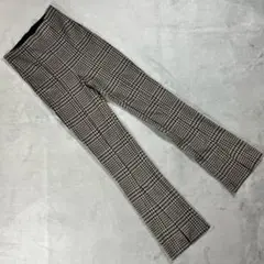 美品★H＆M スラックス フレアパンツ 千鳥格子 タイト きれいめ XS
