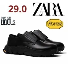 極美品　ZARA × vibram フロントジップ レザーシューズ　厚底　29のサムネイル
