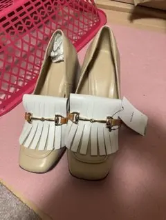 MOUSSY フリンジビットローファー ベージュ M