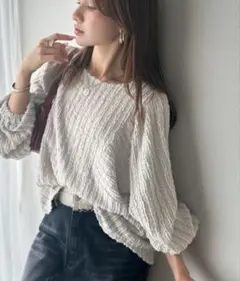 前後2wayカットジャガードシェイプチュニックのサムネイル