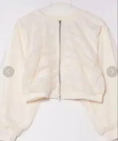 ほぼ新品 LOWRYSFARM シアー前後着用可能チュールドッキングカーディガン