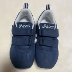 美品 アシックス スクスク ブルー 17.5 青