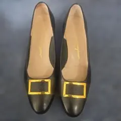 Salvatore Ferragamo ブラック フラットパンプス
