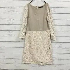 22 OCTOBRE M ベージュ レース ロングワンピース 綺麗め✨フォーマルのサムネイル