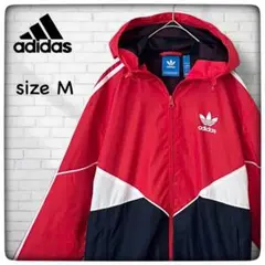 アディダス 赤黒 コロラド ウインドブレーカー ナイロンジャケット 【古着】