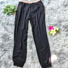 【キャサリンロス】ルーズフィットパンツ ネイビー/ベージュ（MA）スラックス