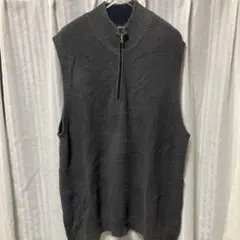 Eddie Bauer ハーフジップ ベスト グレー XL