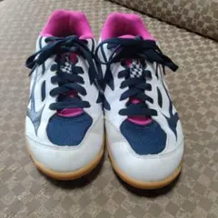 Mizuno 卓球シューズ ホワイト/ネイビー/ピンク　23.5cm