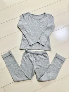 コンビミニ　肌着　レギンス　あたたか下着　綿　120 グレー　エアーニット