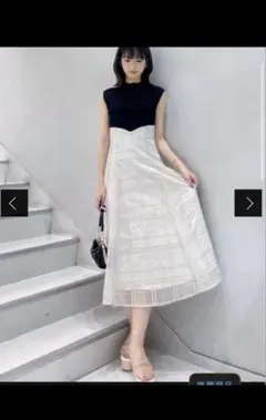 マーキュリーデュオ　シアーチェックニットドッキングワンピース