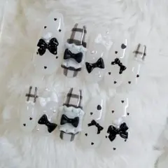 ネイルチップ 現品 バレエコア ガーリー ワンホン 韓国 スナ系 オーダー