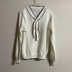 今季最新作　ハニーズ　ヒアルロン酸配色ボウタイニット