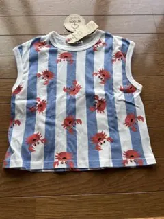 カニ柄 ストライプ Tシャツ 100cmのサムネイル