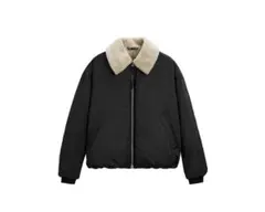 zara アウター　ファー襟付き黒ジャケット Sサイズ
