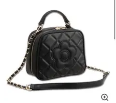 MARY QUANT ブラック キルティングショルダーバッグ