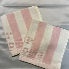U.P renoma タオルハンカチ 2枚セット ピンク ストライプ