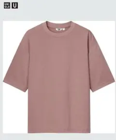エアリズムコットンオーバーサイズTシャツ 5分袖 Mサイズ ピンク