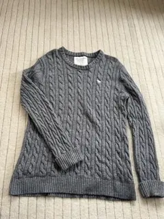 Abercrombie & Fitch グレー ケーブルニット S