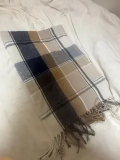 茶色チェックストール