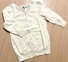 カーディガン 七分袖 薄手 春秋 ライトイエロー / Doux archivesのサムネイル