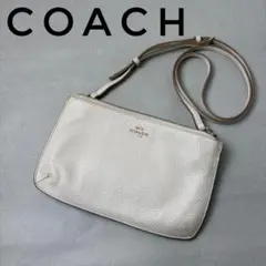 COACH◆ショルダーバッグ サコッシュ レザー 白