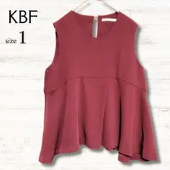 ケービーエフ KBF ノースリーブカットソー フレア チュニック 赤 サイズ1