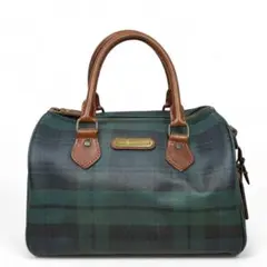 美品　ポロラルフローレン　ミニボストンバッグ　チェック柄　ハンドバッグ