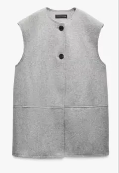 ZARA★ロングソフトベスト　XS
