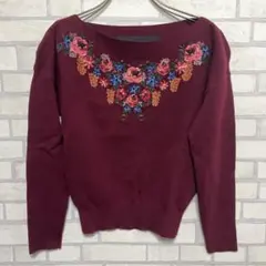 ♣︎VIRGNIAQUALITY ヴァージニアクオリティ 長袖 ニット花柄 刺繍