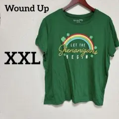 Wound Up 【XXL】グリーン Tシャツ 半袖 虹 レインボー 大きい