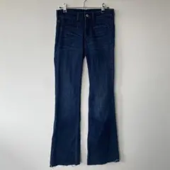 H&M スキニー　フレアデニム 26 ダークブルー