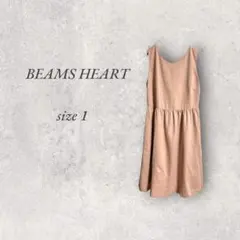美品ビームス/膝丈ノースリーブワンピース/1/フレア/ フェミニン/No.738のサムネイル