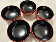 輪島塗　お椀　汁椀　漆器　5個セットのサムネイル