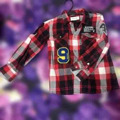 DIESEL 赤・黒・白 チェック柄 長袖シャツ S/M