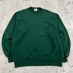 USA製　JERZEES　無地　ブランク　長袖　スウェット　古着　グリーン　L