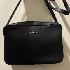 FURLA ブラック 黒　ショルダーバッグ ダブルチャック