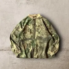USA製vintageリアルツリーカモ柄ヘンリーネックスウェット ベージュ2XL