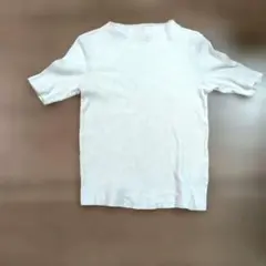UNIQLO リブ 半袖カットソー ホワイト L