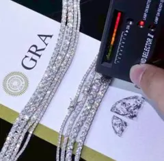 【一番売れてます】12.5ct モアサナイト×S925 テニスネックレスGRA付のサムネイル
