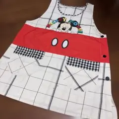保育士　エプロン　ミッキーマウス コットン M〜L
