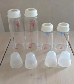 透明 哺乳瓶 4本セット 目盛り付き