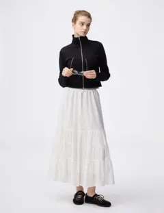 ティアードフレアスカート オフホワイト