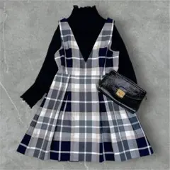 ♢極美品♢ ブルーレーベルクレストブリッジ チェックワンピース 36