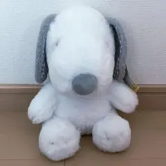 PEANUTS スヌーピー　ぬいぐるみ　チェック柄　グレー